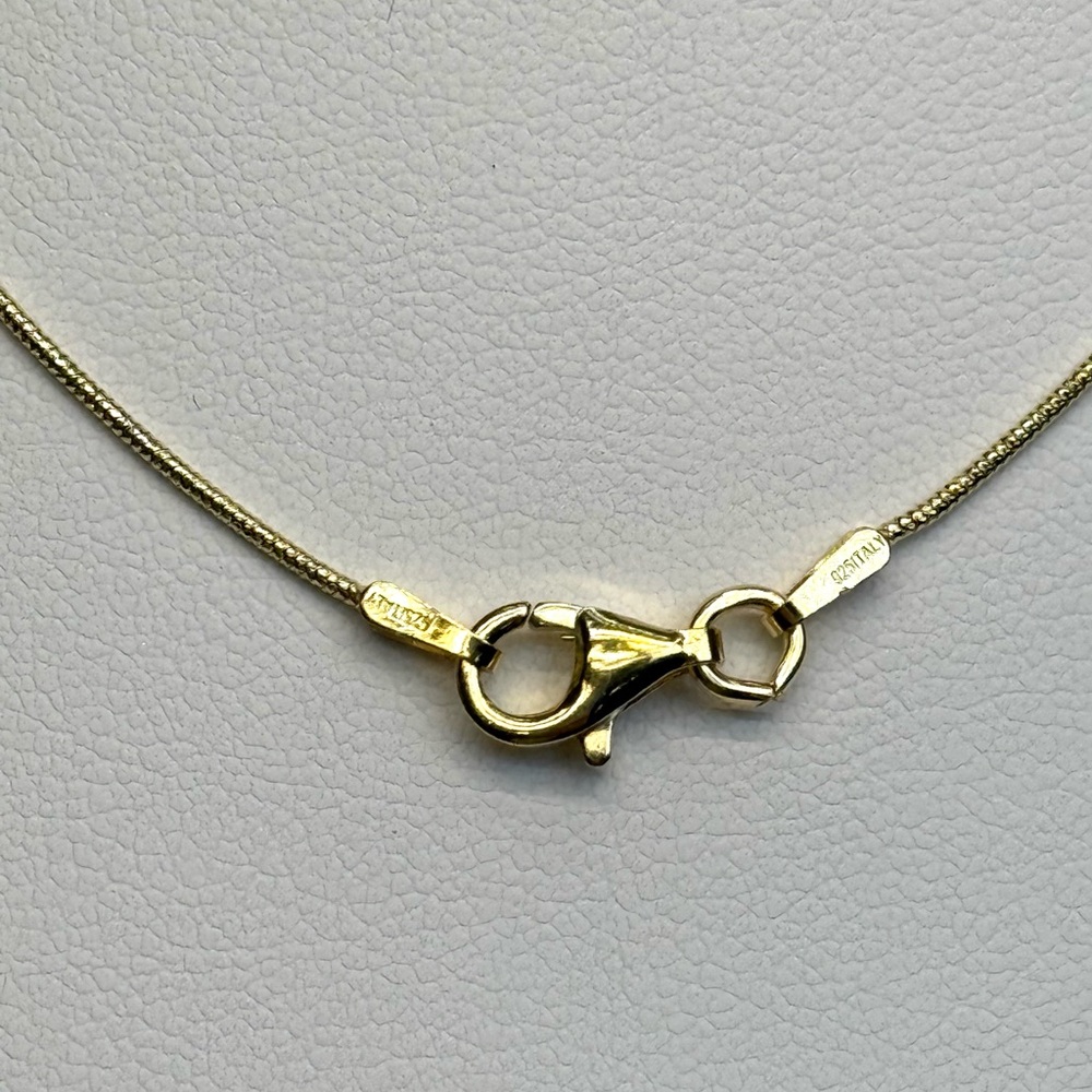 NS15 Italian Made Elegant Dainty Round Snake Chain Necklace 18K Gold S925 - Picture 6 of 6